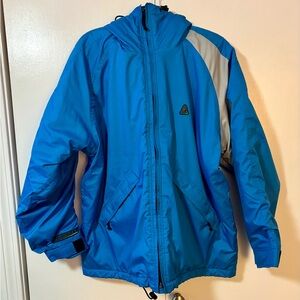 Vintage Rossignol Technical Ski Jacket Men’s Medium Blue White Colorblock Retro